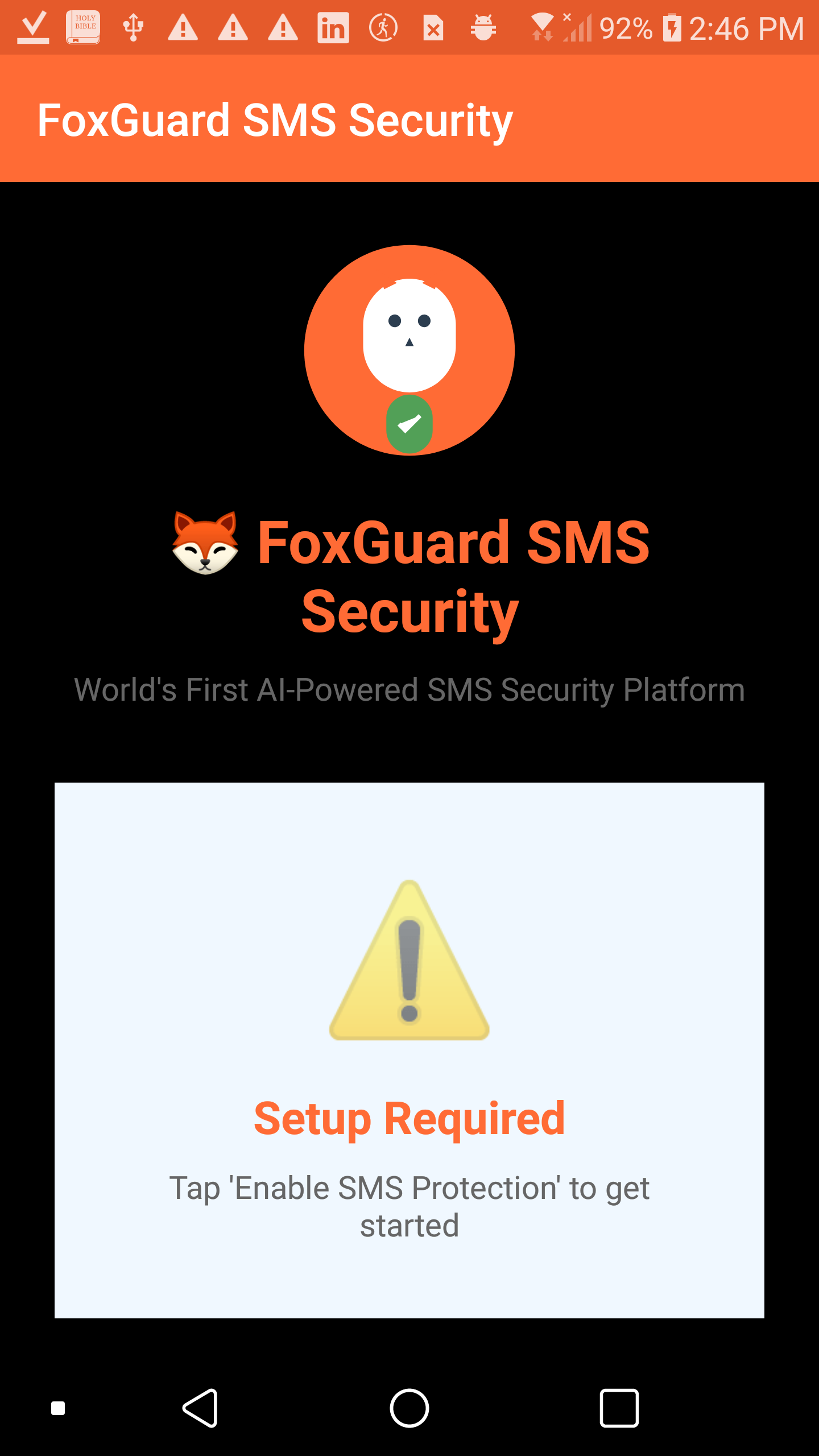 FoxGuard Welcome Screen